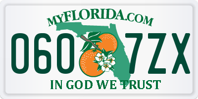 FL license plate 0607ZX