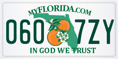 FL license plate 0607ZY