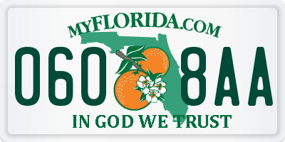FL license plate 0608AA