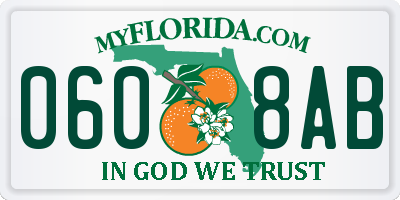 FL license plate 0608AB