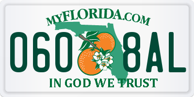 FL license plate 0608AL