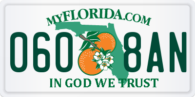 FL license plate 0608AN