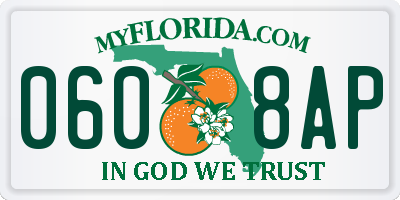 FL license plate 0608AP