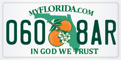 FL license plate 0608AR