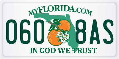 FL license plate 0608AS
