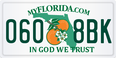 FL license plate 0608BK
