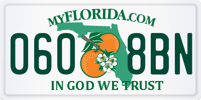 FL license plate 0608BN