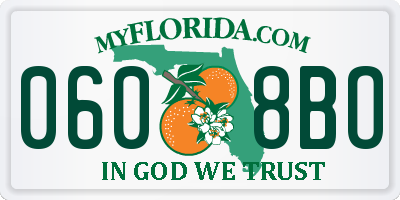 FL license plate 0608BO