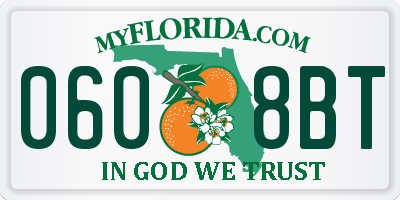 FL license plate 0608BT