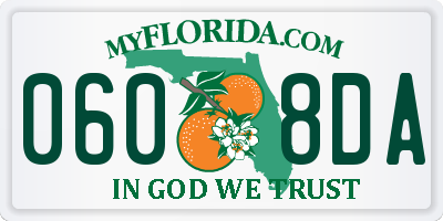 FL license plate 0608DA