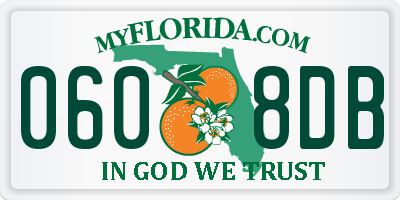 FL license plate 0608DB