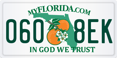 FL license plate 0608EK