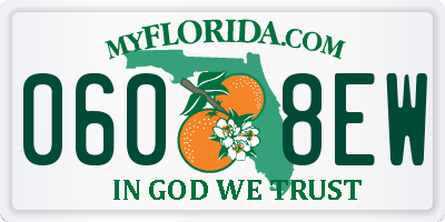 FL license plate 0608EW