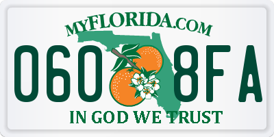 FL license plate 0608FA