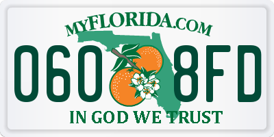 FL license plate 0608FD