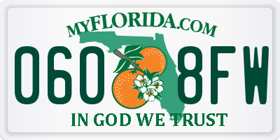 FL license plate 0608FW