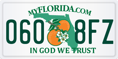 FL license plate 0608FZ
