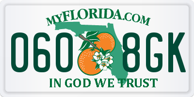 FL license plate 0608GK