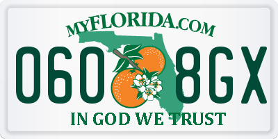 FL license plate 0608GX