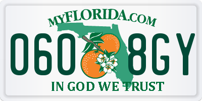 FL license plate 0608GY