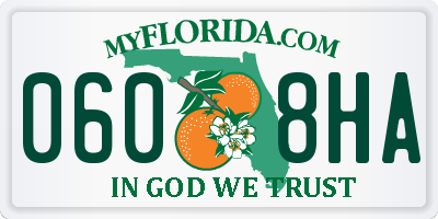 FL license plate 0608HA