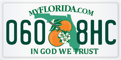 FL license plate 0608HC