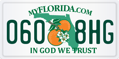 FL license plate 0608HG