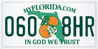 FL license plate 0608HR