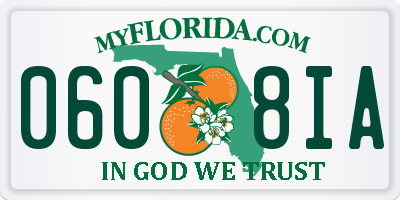 FL license plate 0608IA