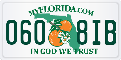 FL license plate 0608IB