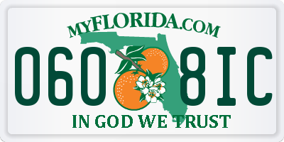 FL license plate 0608IC