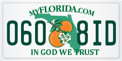 FL license plate 0608ID