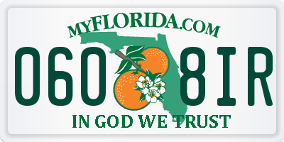 FL license plate 0608IR