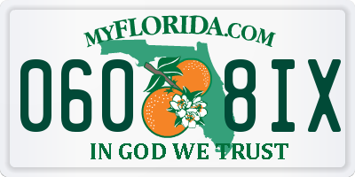 FL license plate 0608IX