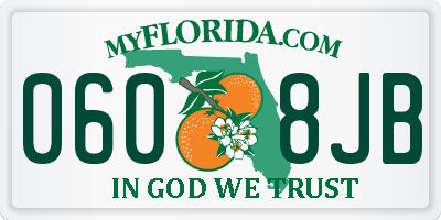 FL license plate 0608JB