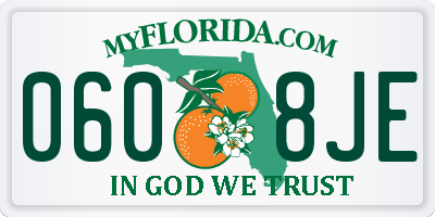 FL license plate 0608JE