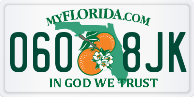 FL license plate 0608JK