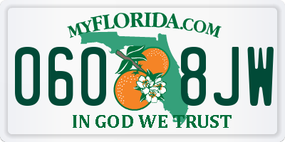 FL license plate 0608JW