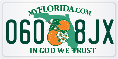 FL license plate 0608JX