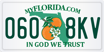 FL license plate 0608KV