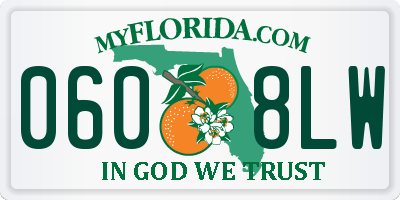 FL license plate 0608LW