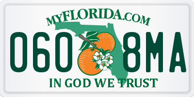 FL license plate 0608MA