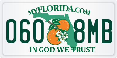 FL license plate 0608MB