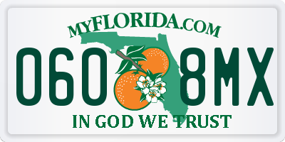 FL license plate 0608MX