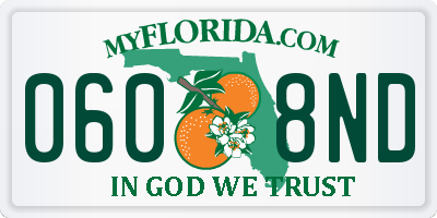 FL license plate 0608ND