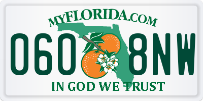 FL license plate 0608NW