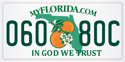 FL license plate 0608OC
