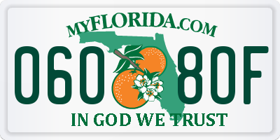 FL license plate 0608OF