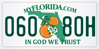FL license plate 0608OH