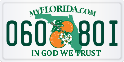FL license plate 0608OI